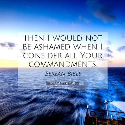 Picture 07 - Psalm 119:6 BSB - Then I would not be ashamed when I consider all - Bible Verse Picture