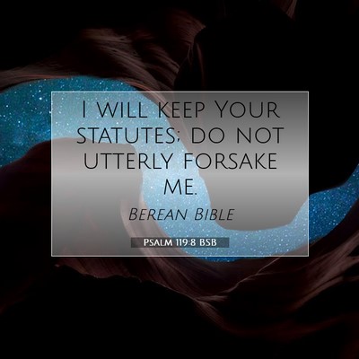 Picture 07 - Psalm 119:8 BSB - I will keep Your statutes; do not utterly forsake - Bible Verse Picture