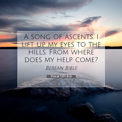 Picture 07 - Psalm 121:1 BSB - A song of ascents. I lift up my eyes to the - Bible Verse Picture