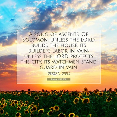 Picture 07 - Psalm 127:1 BSB - A song of ascents. Of Solomon. Unless the LORD - Bible Verse Picture