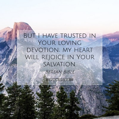 Picture 07 - Psalm 13:5 BSB - But I have trusted in Your loving devotion; my - Bible Verse Picture