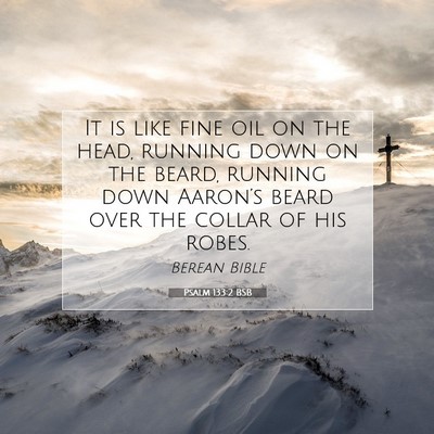 Picture 07 - Psalm 133:2 BSB - It is like fine oil on the head, running down on - Bible Verse Picture
