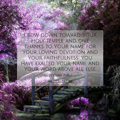 Picture 07 - Psalm 138:2 BSB - I bow down toward Your holy temple and give - Bible Verse Picture