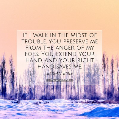 Picture 07 - Psalm 138:7 BSB - If I walk in the midst of trouble, You preserve - Bible Verse Picture