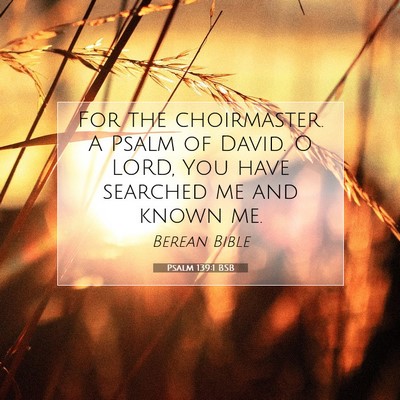 Picture 07 - Psalm 139:1 BSB - For the choirmaster. A Psalm of David. O LORD, - Bible Verse Picture