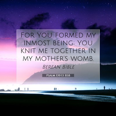 Picture 07 - Psalm 139:13 BSB - For You formed my inmost being; You knit me - Bible Verse Picture