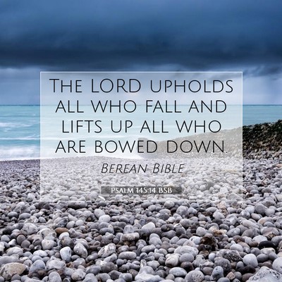 Picture 07 - Psalm 145:14 BSB - The LORD upholds all who fall and lifts up all - Bible Verse Picture