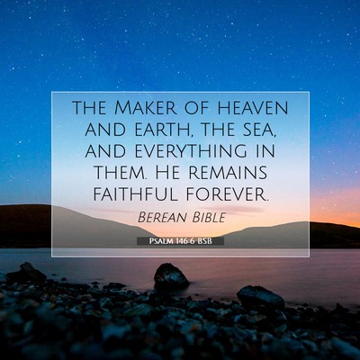 Picture 07 - Psalm 146:6 BSB - the Maker of heaven and earth, the sea, and - Bible Verse Picture