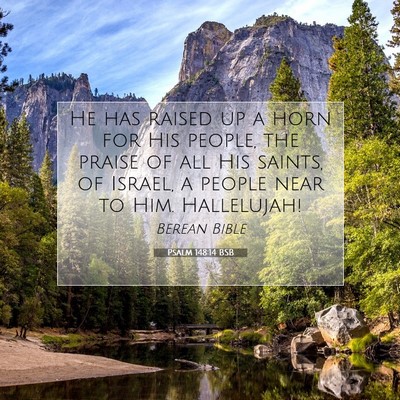 Picture 07 - Psalm 148:14 BSB - He has raised up a horn for His people, the - Bible Verse Picture