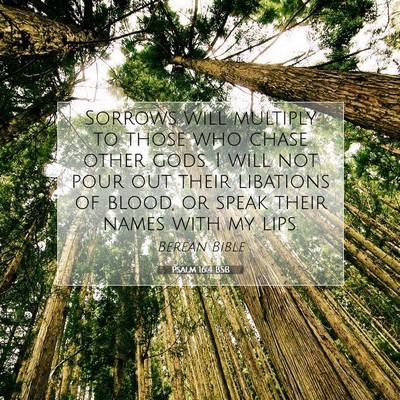 Picture 07 - Psalm 16:4 BSB - Sorrows will multiply to those who chase other - Bible Verse Picture