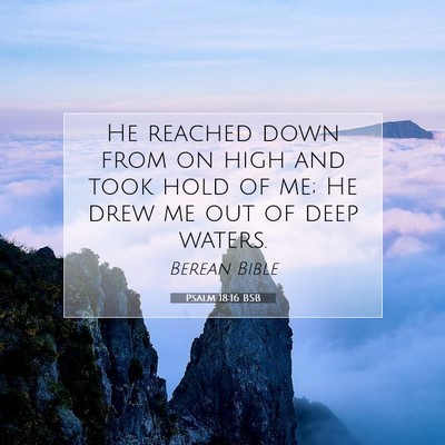 Picture 07 - Psalm 18:16 BSB - He reached down from on high and took hold of me; - Bible Verse Picture