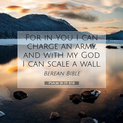 Picture 07 - Psalm 18:29 BSB - For in You I can charge an army, and with my God - Bible Verse Picture
