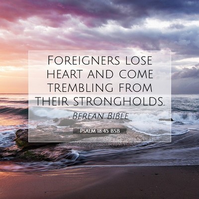 Picture 07 - Psalm 18:45 BSB - Foreigners lose heart and come trembling from - Bible Verse Picture