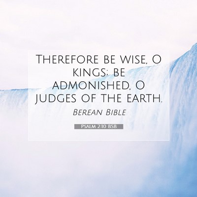 Picture 07 - Psalm 2:10 BSB - Therefore be wise, O kings; be admonished, O - Bible Verse Picture