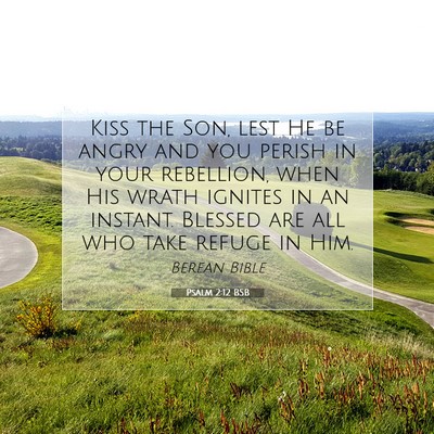 Picture 07 - Psalm 2:12 BSB - Kiss the Son, lest He be angry and you perish in - Bible Verse Picture