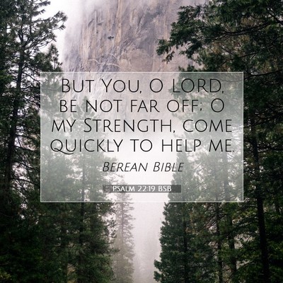 Picture 07 - Psalm 22:19 BSB - But You, O LORD, be not far off; O my Strength, - Bible Verse Picture