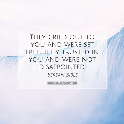 Picture 07 - Psalm 22:5 BSB - They cried out to You and were set free; they - Bible Verse Picture