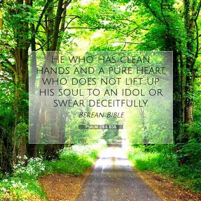 Picture 07 - Psalm 24:4 BSB - He who has clean hands and a pure heart, who does - Bible Verse Picture
