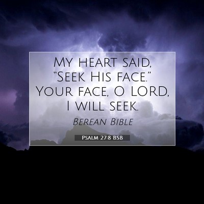 Picture 07 - Psalm 27:8 BSB - My heart said, “Seek His face.” Your face, O - Bible Verse Picture