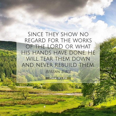 Picture 07 - Psalm 28:5 BSB - Since they show no regard for the works of the - Bible Verse Picture