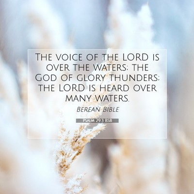 Picture 07 - Psalm 29:3 BSB - The voice of the LORD is over the waters; the God - Bible Verse Picture