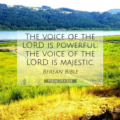 Picture 07 - Psalm 29:4 BSB - The voice of the LORD is powerful; the voice of - Bible Verse Picture