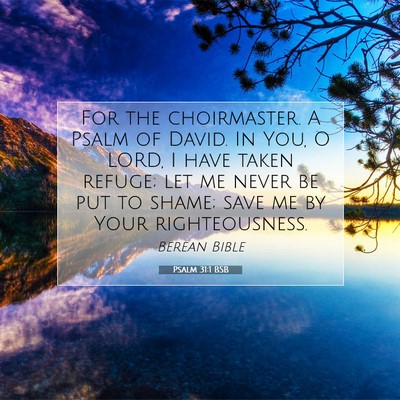 Picture 07 - Psalm 31:1 BSB - For the choirmaster. A Psalm of David. In You, O - Bible Verse Picture