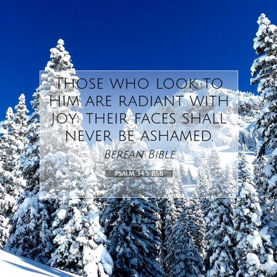 Picture 07 - Psalm 34:5 BSB - Those who look to Him are radiant with joy; their - Bible Verse Picture
