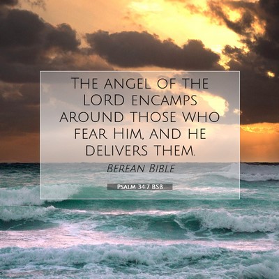 Picture 07 - Psalm 34:7 BSB - The angel of the LORD encamps around those who - Bible Verse Picture