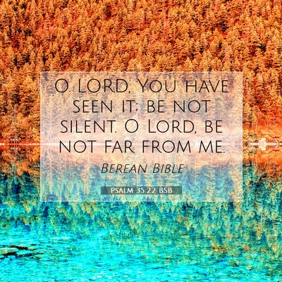 Picture 07 - Psalm 35:22 BSB - O LORD, You have seen it; be not silent. O Lord, - Bible Verse Picture