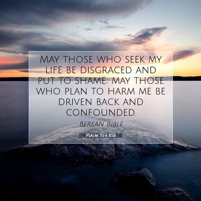 Picture 07 - Psalm 35:4 BSB - May those who seek my life be disgraced and put - Bible Verse Picture