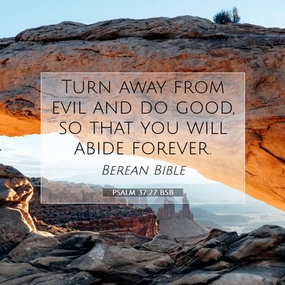Picture 07 - Psalm 37:27 BSB - Turn away from evil and do good, so that you will - Bible Verse Picture