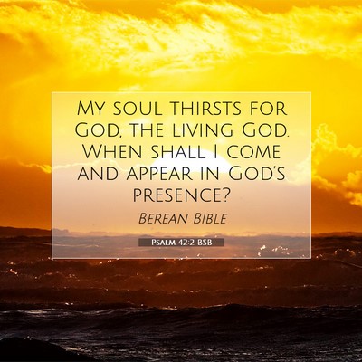 Picture 07 - Psalm 42:2 BSB - My soul thirsts for God, the living God. When - Bible Verse Picture