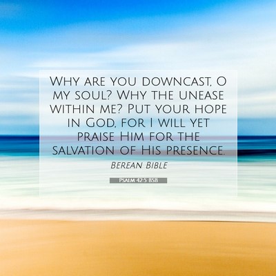 Picture 07 - Psalm 42:5 BSB - Why are you downcast, O my soul? Why the unease - Bible Verse Picture