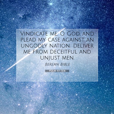 Picture 07 - Psalm 43:1 BSB - Vindicate me, O God, and plead my case against an - Bible Verse Picture