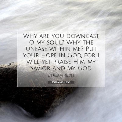 Picture 07 - Psalm 43:5 BSB - Why are you downcast, O my soul? Why the unease - Bible Verse Picture