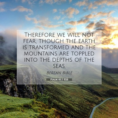 Picture 07 - Psalm 46:2 BSB - Therefore we will not fear, though the earth is - Bible Verse Picture