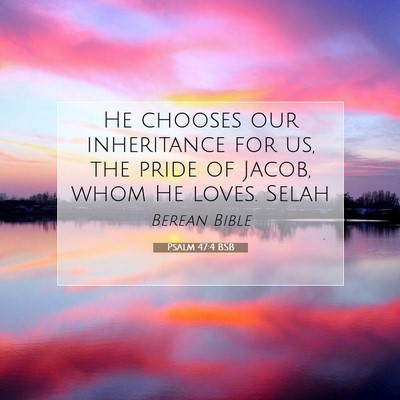 Picture 07 - Psalm 47:4 BSB - He chooses our inheritance for us, the pride of - Bible Verse Picture