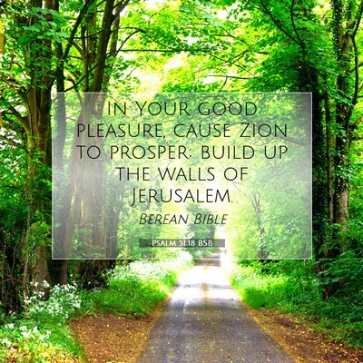 Picture 07 - Psalm 51:18 BSB - In Your good pleasure, cause Zion to prosper; - Bible Verse Picture