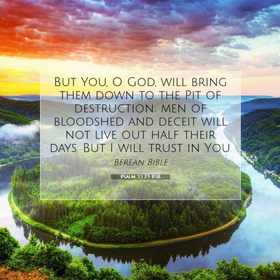 Picture 07 - Psalm 55:23 BSB - But You, O God, will bring them down to the Pit - Bible Verse Picture