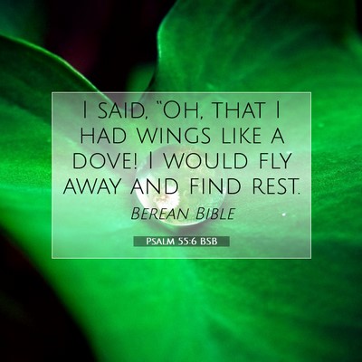 Picture 07 - Psalm 55:6 BSB - I said, “Oh, that I had wings like a dove! I - Bible Verse Picture