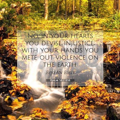 Picture 07 - Psalm 58:2 BSB - No, in your hearts you devise injustice; with - Bible Verse Picture