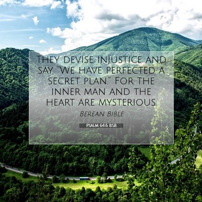 Picture 07 - Psalm 64:6 BSB - They devise injustice and say, “We have - Bible Verse Picture