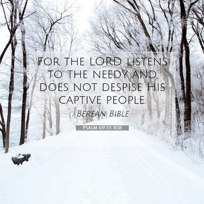 Picture 07 - Psalm 69:33 BSB - For the LORD listens to the needy and does not - Bible Verse Picture
