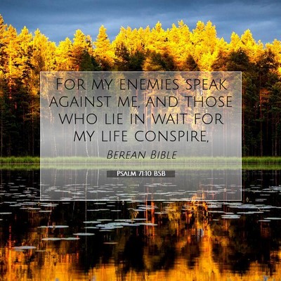 Picture 07 - Psalm 71:10 BSB - For my enemies speak against me, and those who - Bible Verse Picture