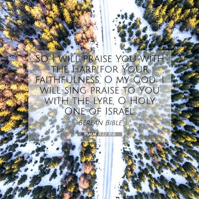 Picture 07 - Psalm 71:22 BSB - So I will praise You with the harp for Your - Bible Verse Picture