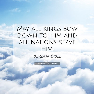 Picture 07 - Psalm 72:11 BSB - May all kings bow down to him and all nations - Bible Verse Picture