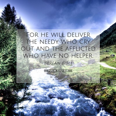 Picture 07 - Psalm 72:12 BSB - For he will deliver the needy who cry out and the - Bible Verse Picture