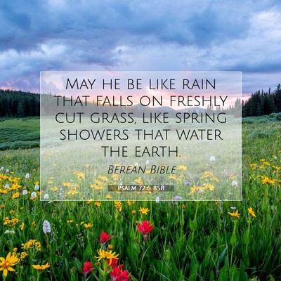 Picture 07 - Psalm 72:6 BSB - May he be like rain that falls on freshly cut - Bible Verse Picture