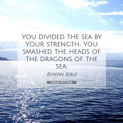 Picture 07 - Psalm 74:13 BSB - You divided the sea by Your strength; You smashed - Bible Verse Picture